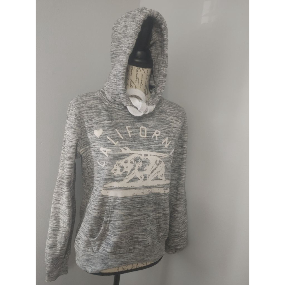 Women's Reflex California Bear Graphic Hoodie M Gray White